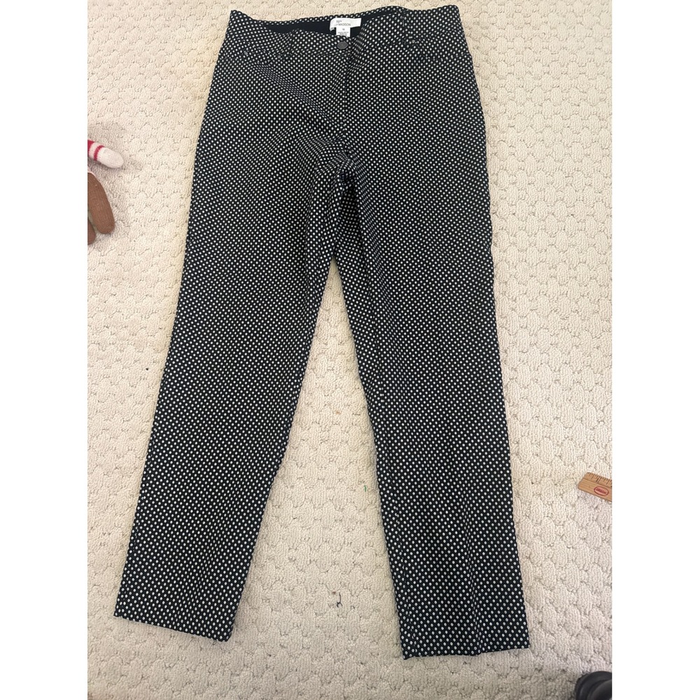 89th & Madison Womens Black White Polka Dot Metallic Ankle Pants Size 16
